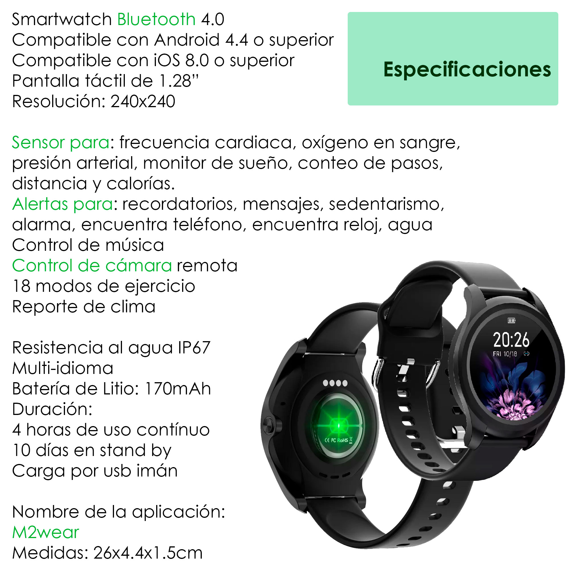 Foto 6 pulgar | Smartwatch Vak Vdt90n color Negro