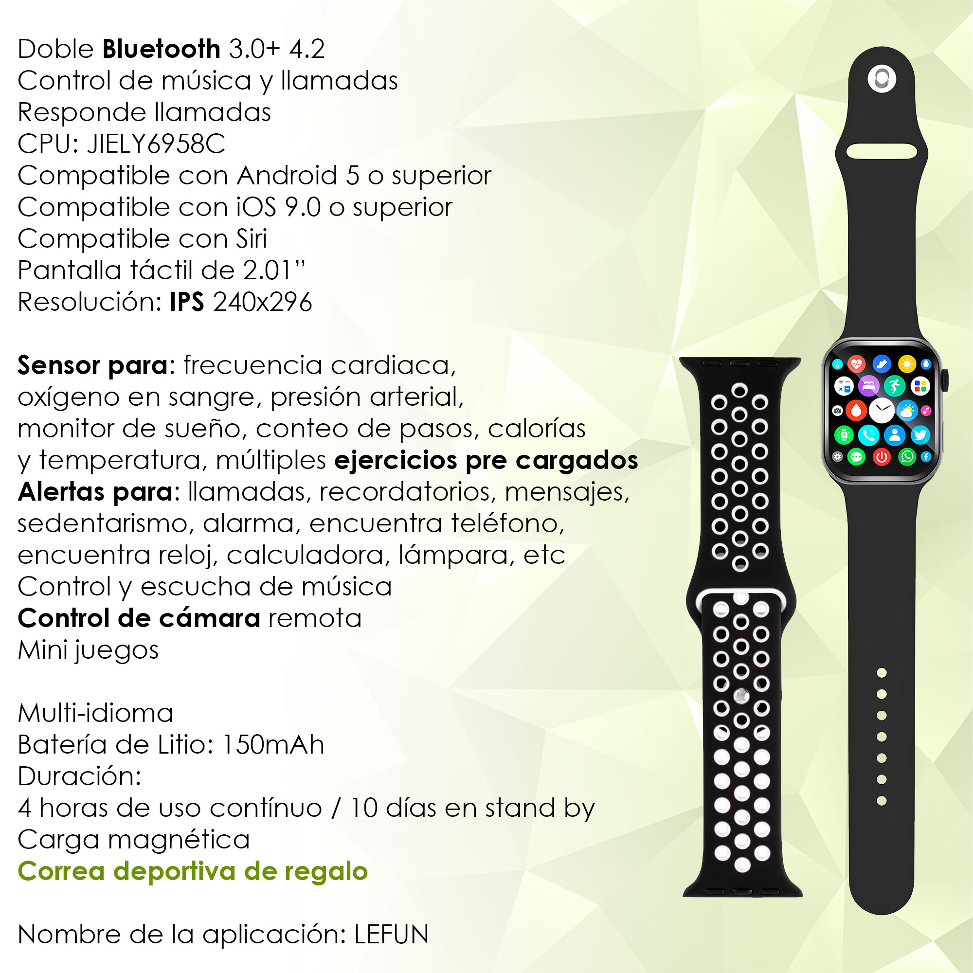 Foto 7 pulgar | Reloj Smartwatch Vak F9 Ip67 Metal Health Pasos Calorias