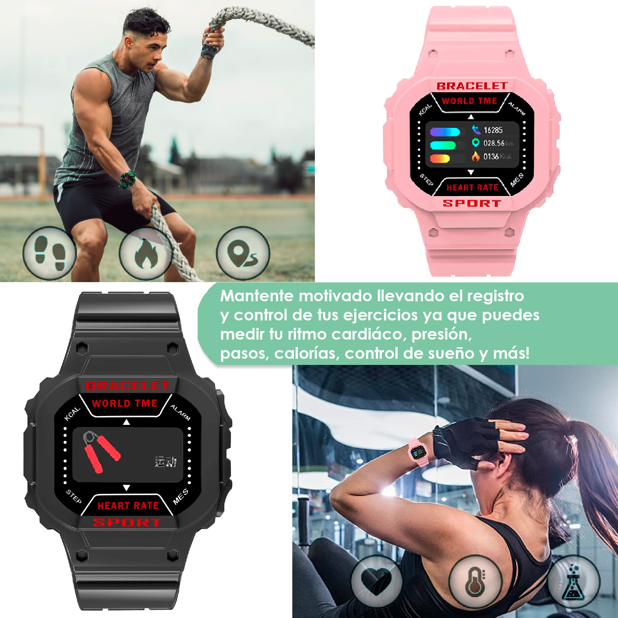 Foto 4 pulgar | Smartwatch Vak Vdm5n color Negro