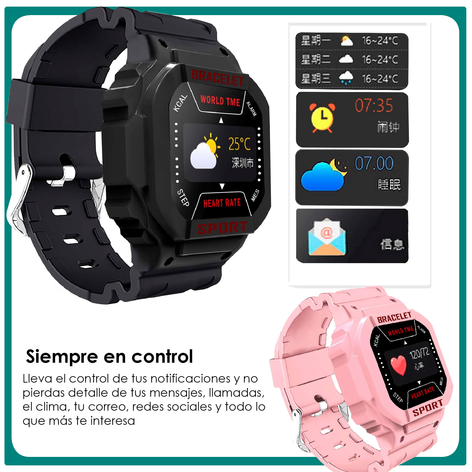 Foto 5 pulgar | Smartwatch Vak Vdm5n color Negro