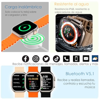 Foto 3 | Reloj Smartwatch Vak B6 Ultra Bluetooth NFC Calorías Presión