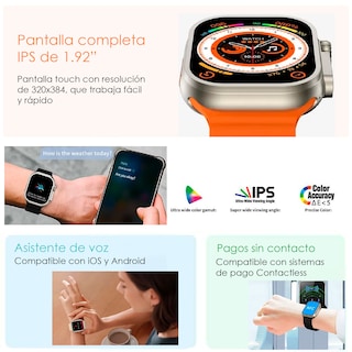 Foto 4 | Reloj Smartwatch Vak B6 Ultra Bluetooth NFC Calorías Presión