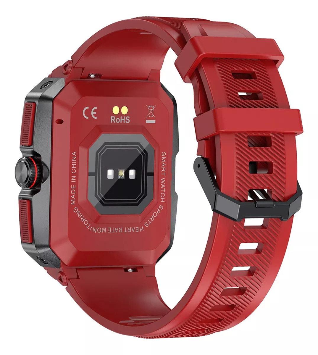 Foto 5 pulgar | Smartwatch Fralugio Ak47 Rough Sport Hr 24hr Spo2 HD Rojo