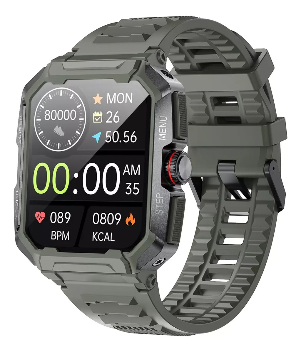 Smartwatch Fralugio Ak47 Rough Sport Hr 24hr Spo2 HD Verde