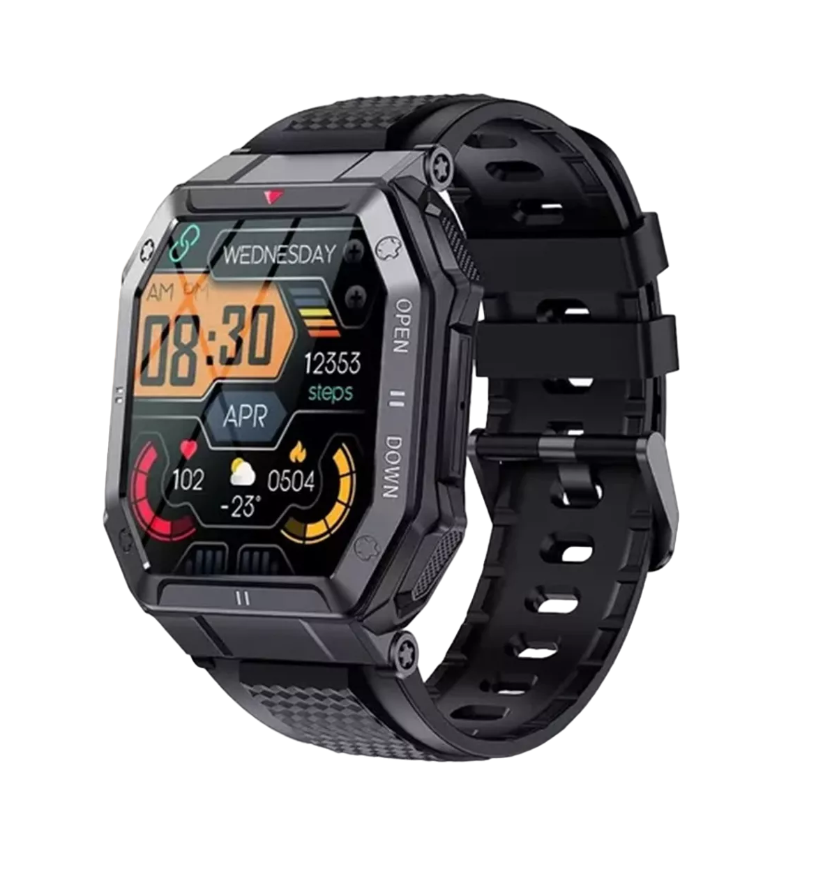 Reloj Inteligente BELUG color Negro 1.85 Militar Impermeable Cuadrado