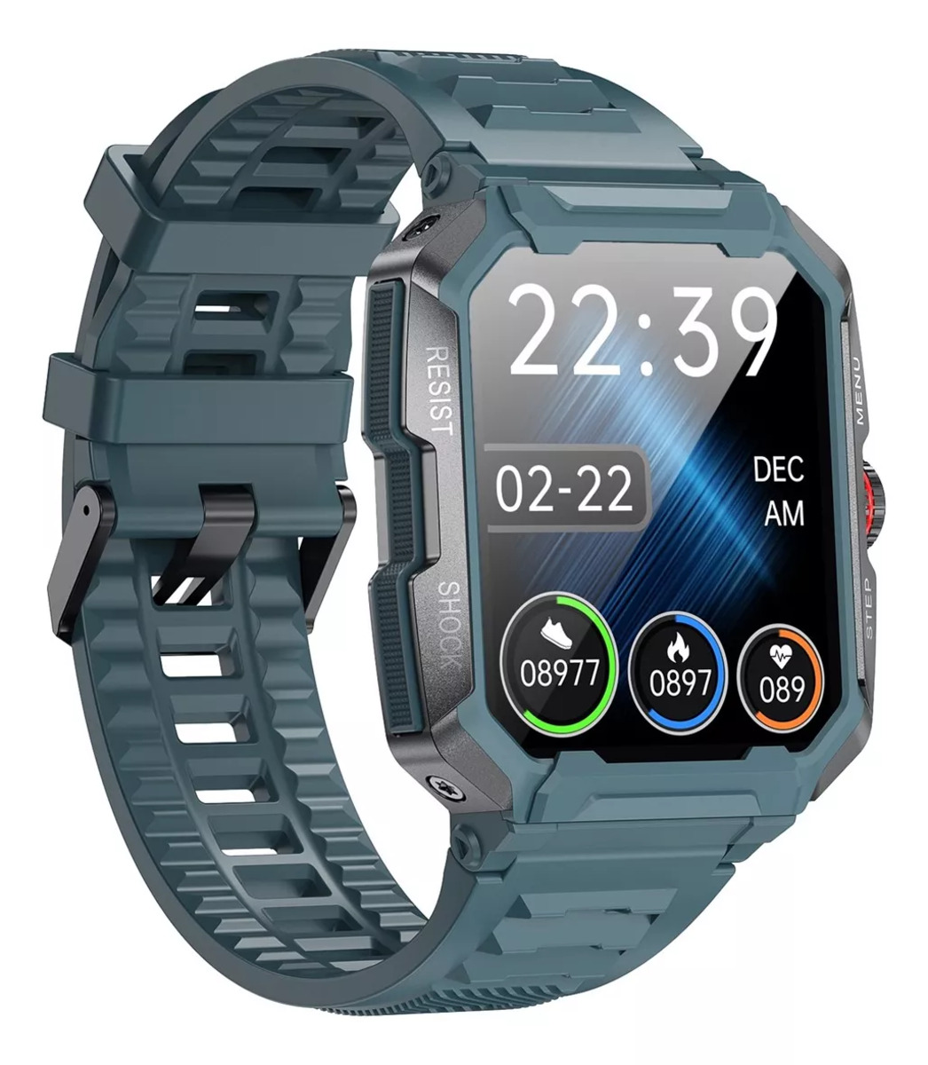 Foto 2 pulgar | Smartwatch Fralugio Ak47 Rough Sport Hr 24hr Spo2 HD Azul