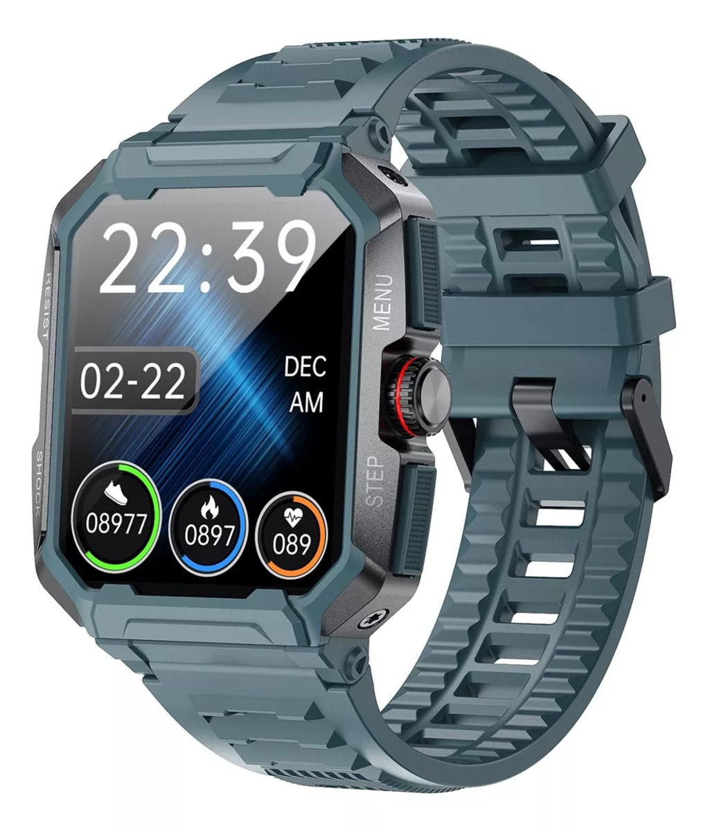 Foto 4 pulgar | Smartwatch Fralugio Ak47 Rough Sport Hr 24hr Spo2 HD Azul