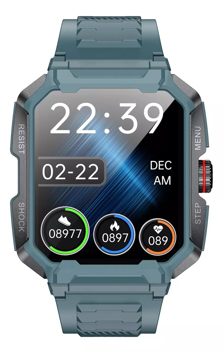 Foto 5 pulgar | Smartwatch Fralugio Ak47 Rough Sport Hr 24hr Spo2 HD Azul