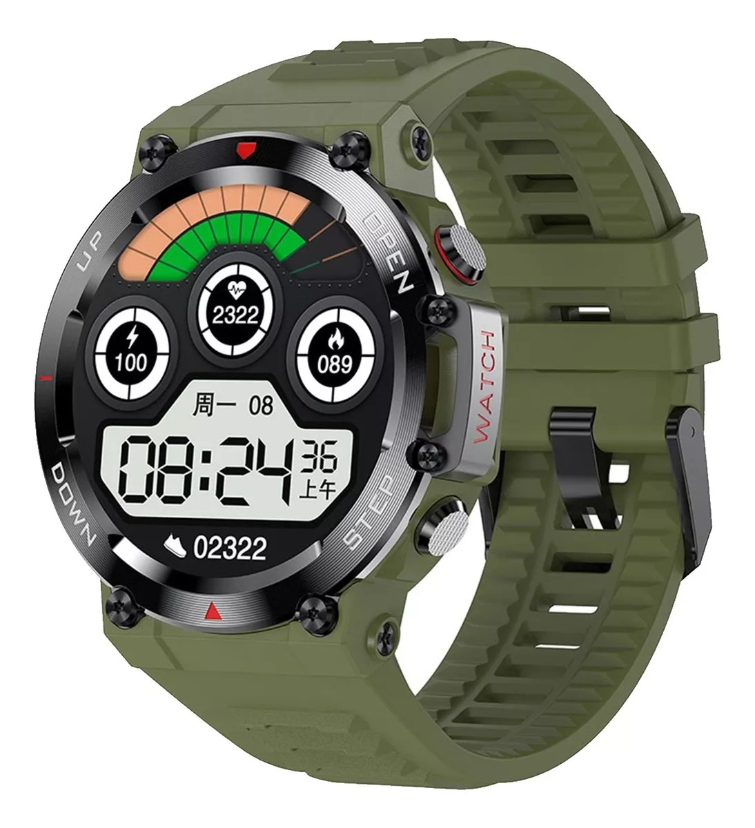 Foto 2 pulgar | Smartwatch Fralugio Ak45 Spo2 Hr Bp Sport Verde