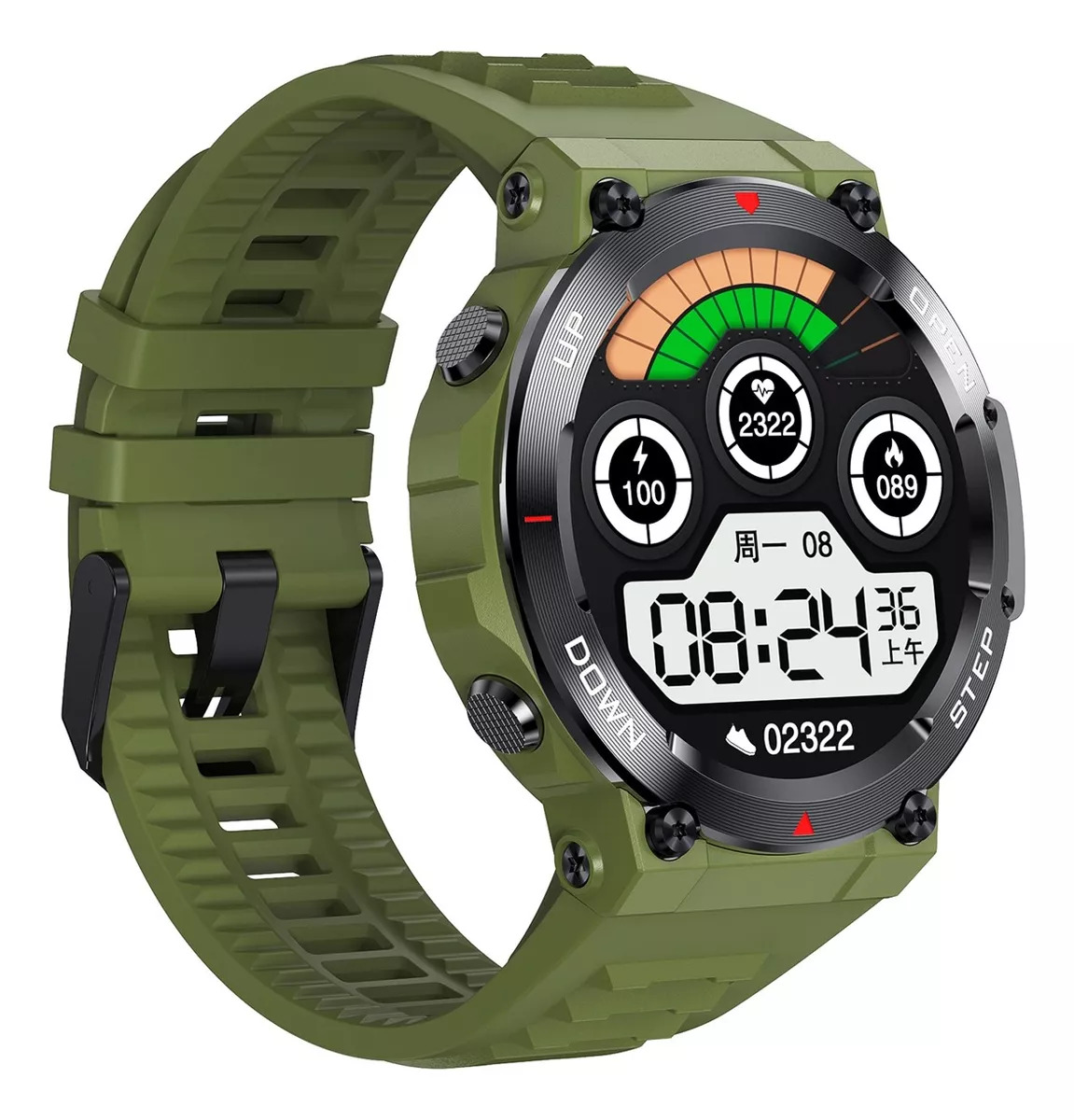 Foto 4 pulgar | Smartwatch Fralugio Ak45 Spo2 Hr Bp Sport Verde