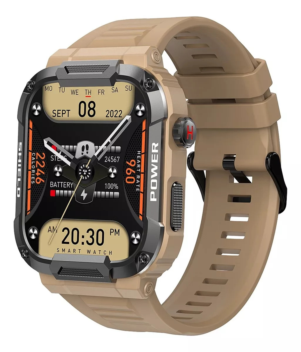 Foto 2 pulgar | Smartwatch Fralugio Mk66 Rough Bp Hr Spo2 Beige