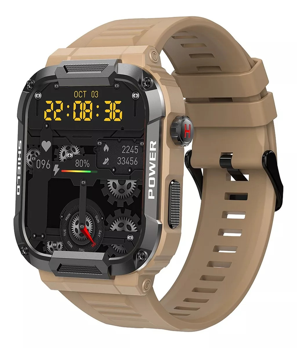 Foto 3 pulgar | Smartwatch Fralugio Mk66 Rough Bp Hr Spo2 Beige