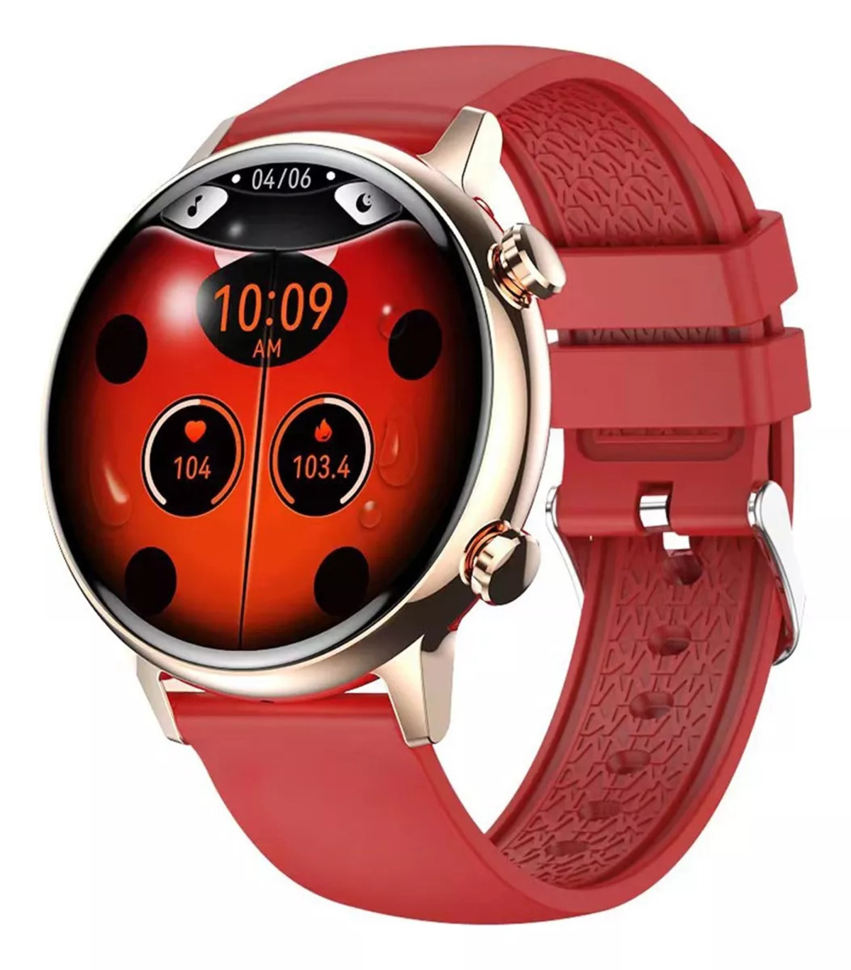 Smartwatch Fralugio Hk39 1.1´Amoled Hr Bp color Rojo