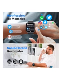 Foto 8 | Reloj Inteligente Unisex Petukita Box 208bt Pantalla De 1.7'' color Negro