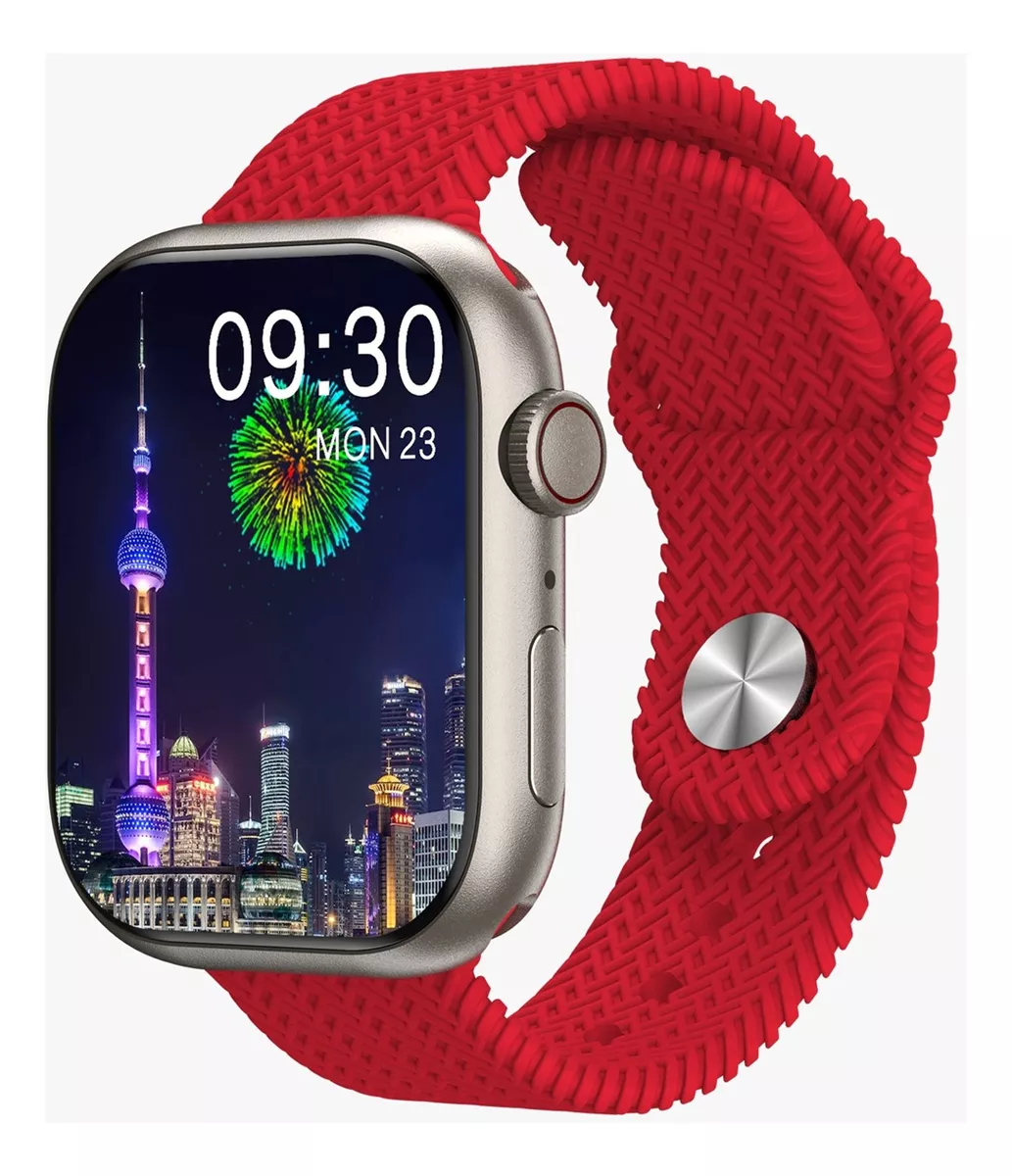 Foto 2 pulgar | Smartwatch Hk9 Pro Fralugio Mide Glucosa color Rojo