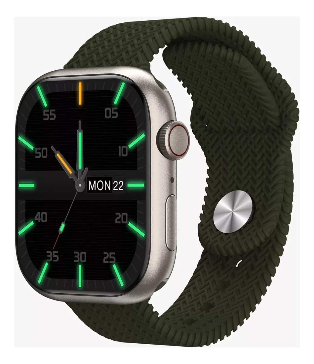 Smartwatch Fralugio Hk9 Pro Mide Glucosa color Verde