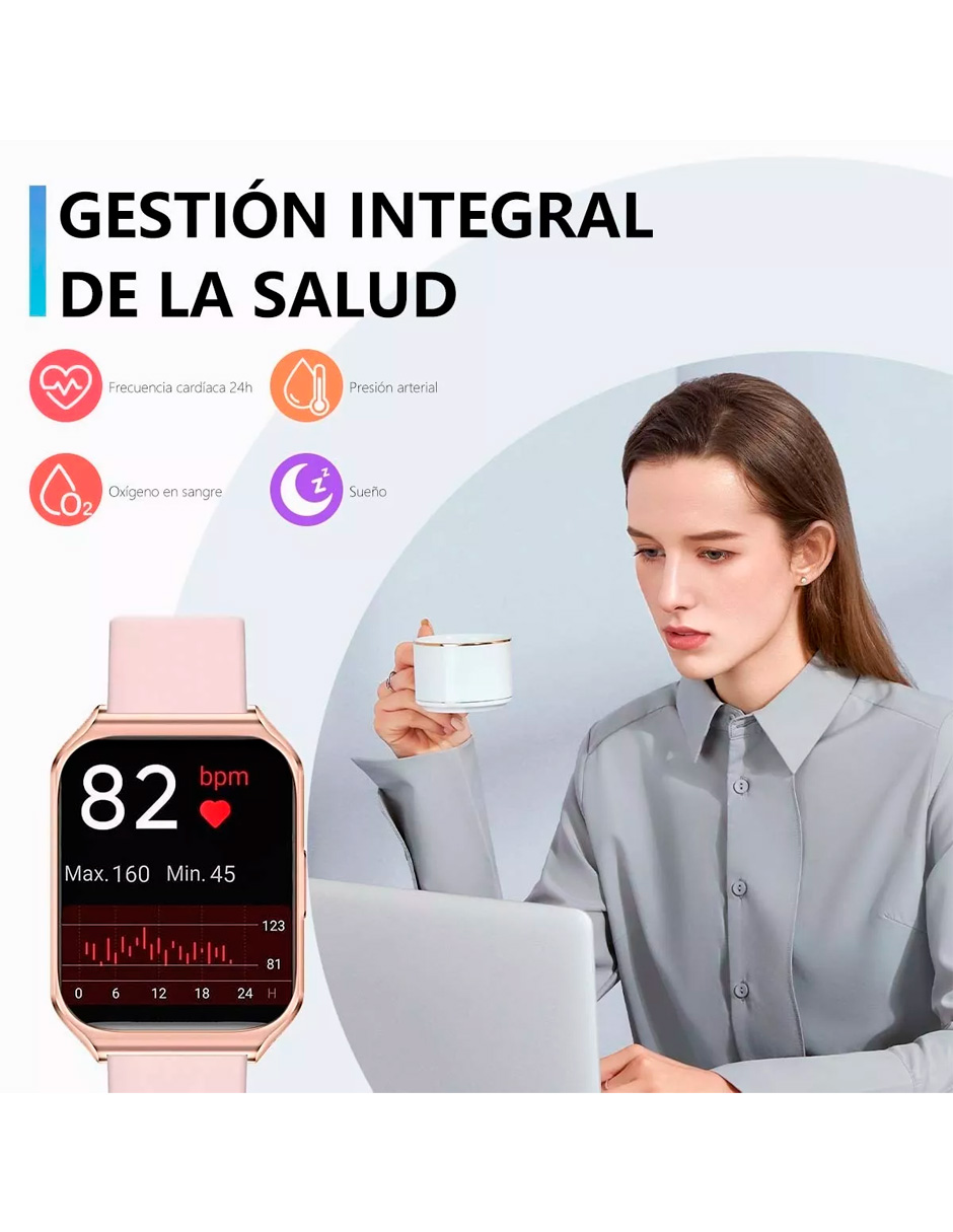 Foto 7 pulgar | Smartwatch Petukita Box Al-2 Metálico Dorado