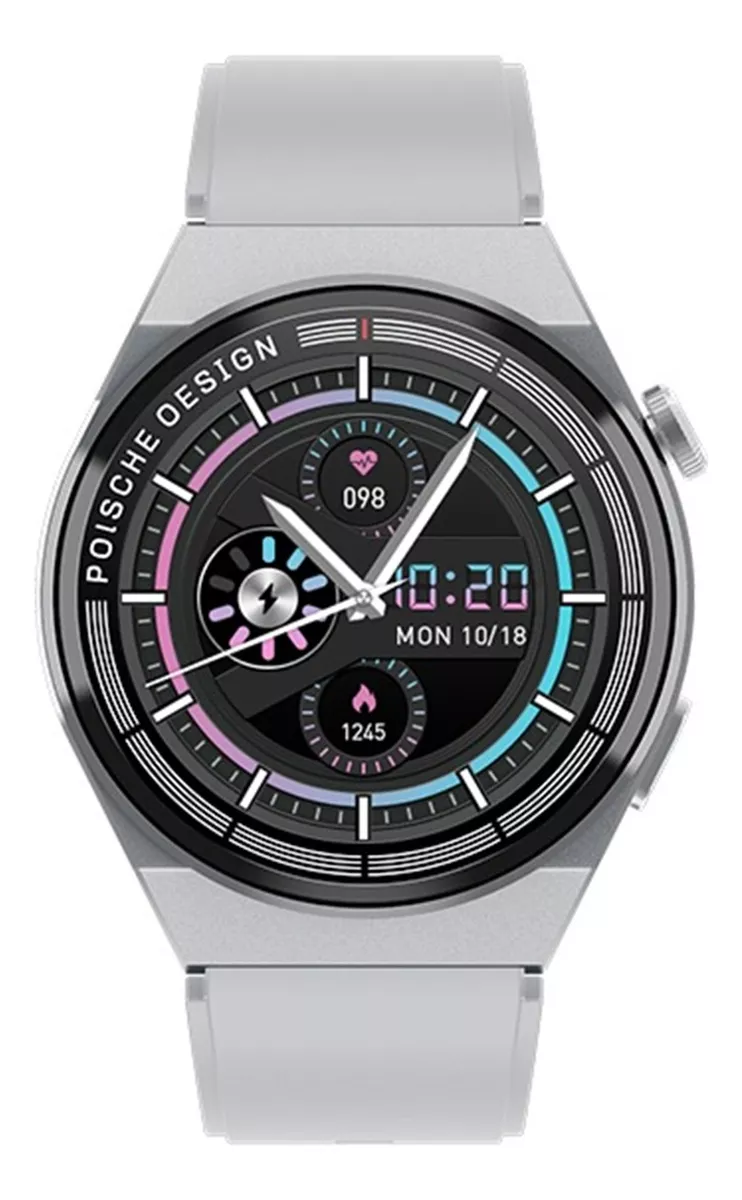 Smartwatch GT3 MAX  By Ns Tech color Plata con 2 Extensibles Intercambiables en Silicon y Metálico y Carga Inalámbrica