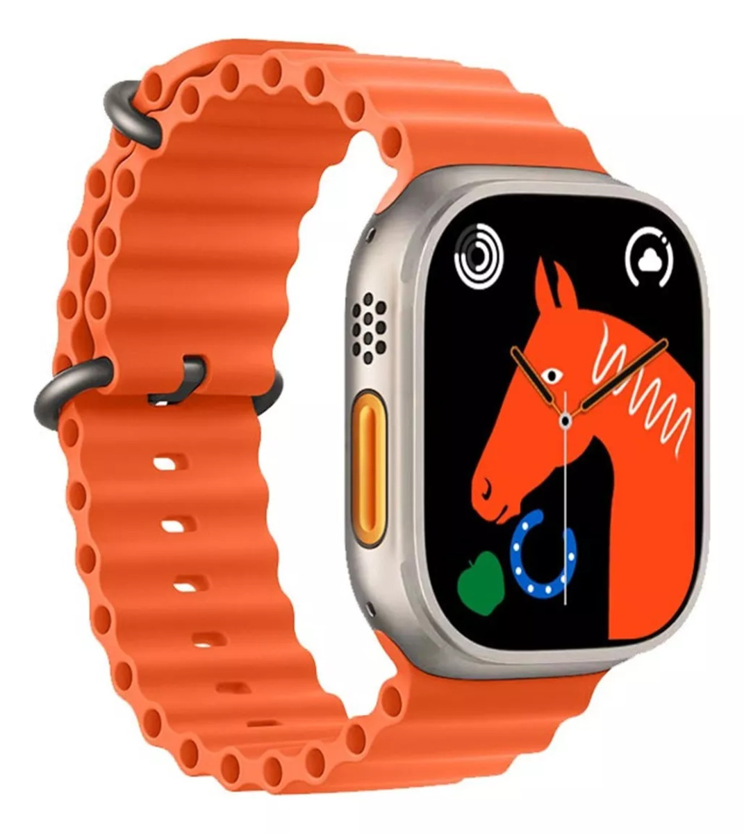 Foto 2 pulgar | Reloj Smartwatch Mt78 Ultra Fralugio Nfc Hr Bp Spo2 Brújula color Naranja