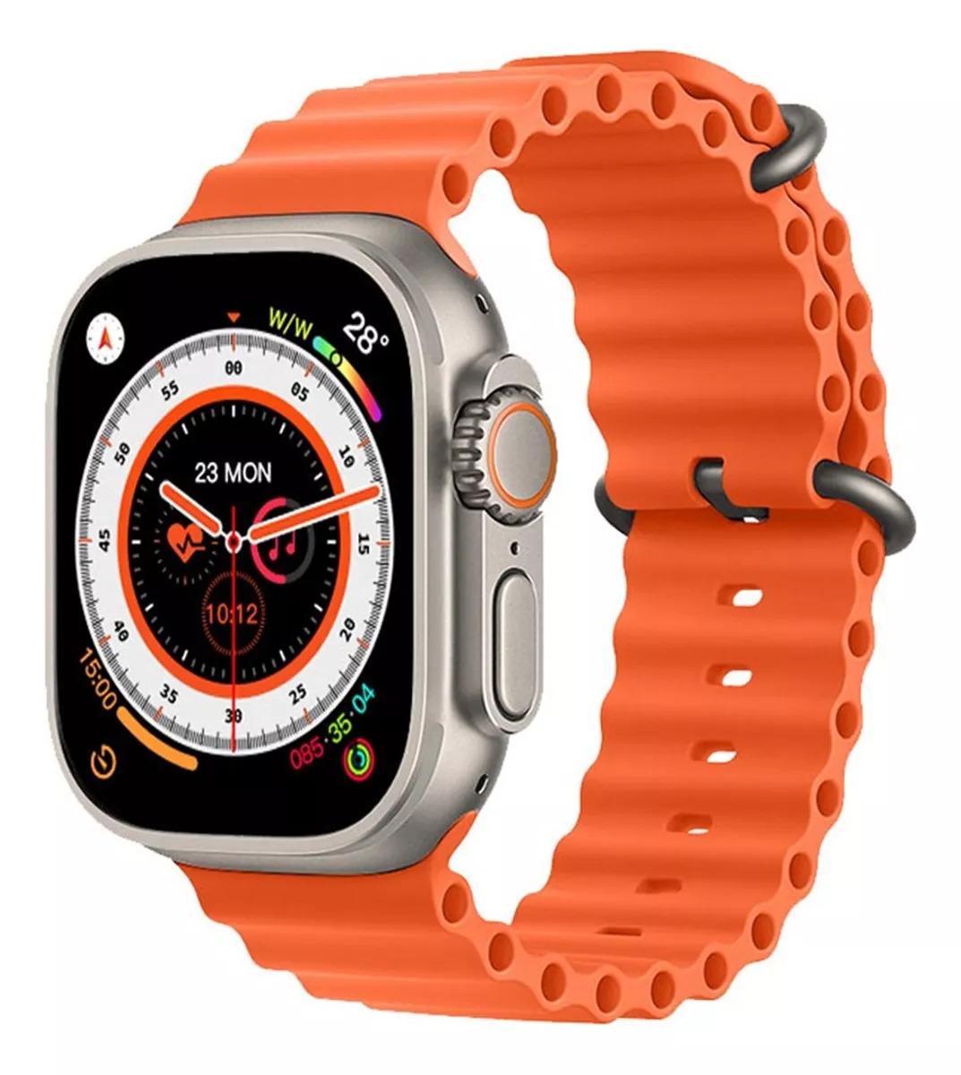 Foto 3 pulgar | Reloj Smartwatch Mt78 Ultra Fralugio Nfc Hr Bp Spo2 Brújula color Naranja