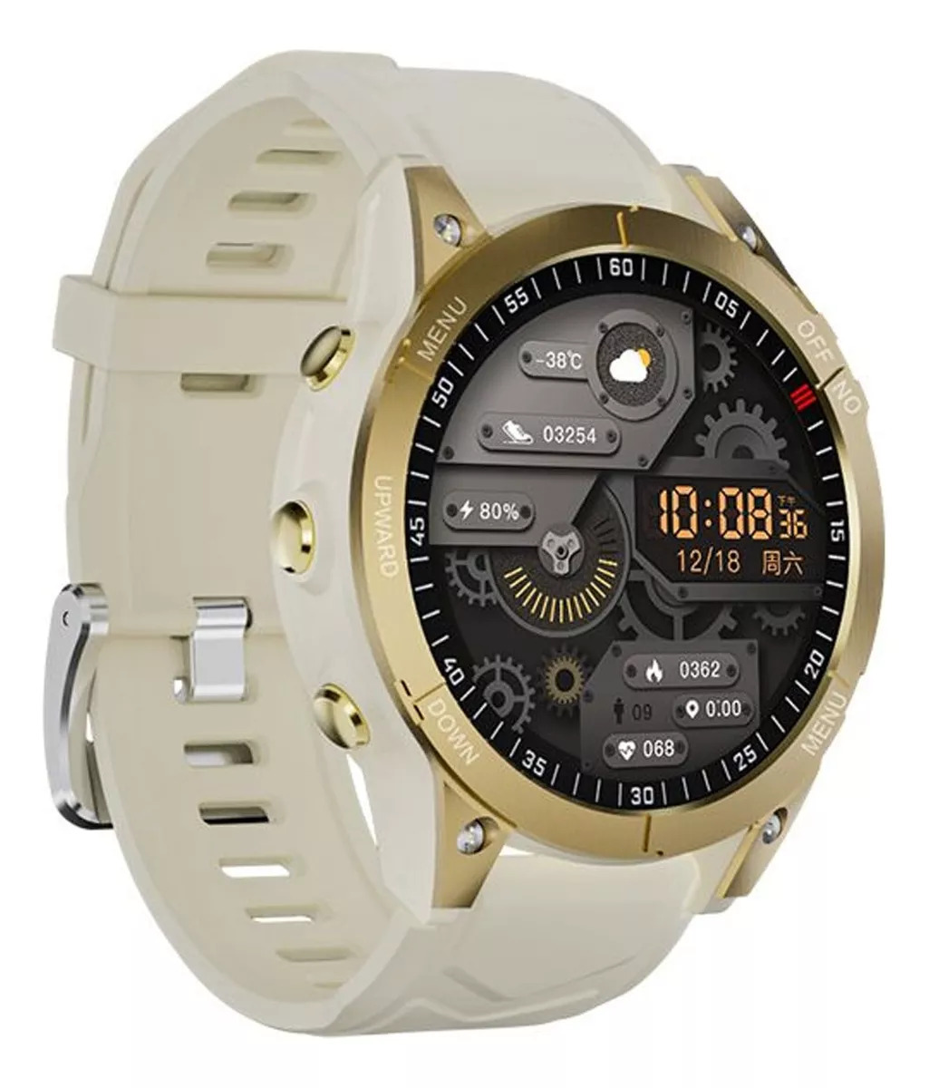 Reloj Smartwatch Fralugio Gs Fenix 7 Hr Bp Spo2 Deportivo Dorado