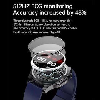 Foto 4 | Reloj Smartwatch E420 Fralugio Ecg Mide Glucosa Hr Spo2 Bp Ext.piel Negro