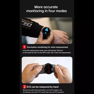 Foto 5 | Reloj Smartwatch E420 Fralugio Ecg Mide Glucosa Hr Spo2 Bp Ext.piel Negro