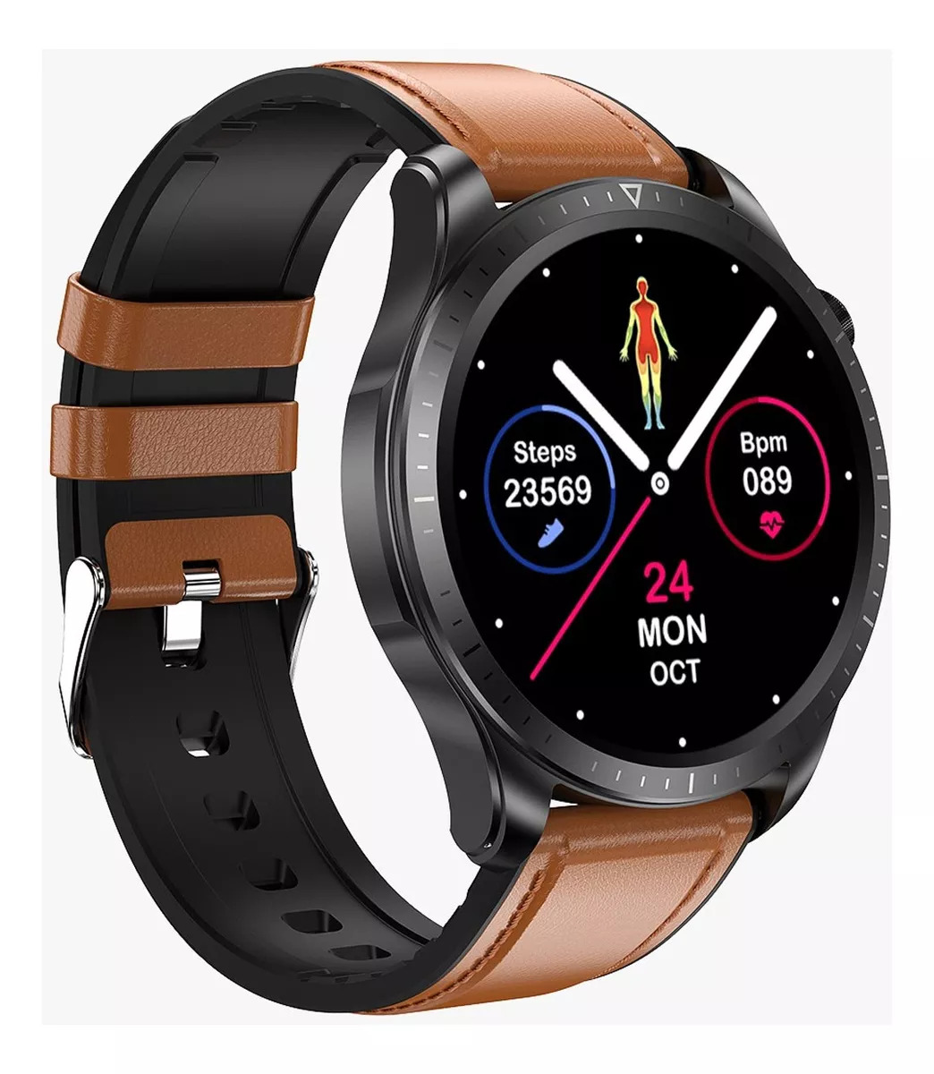 Foto 5 pulgar | Reloj Smartwatch E420 Fralugio Ecg Mide Glucosa Hr Spo2 Bp  Ext.piel Café