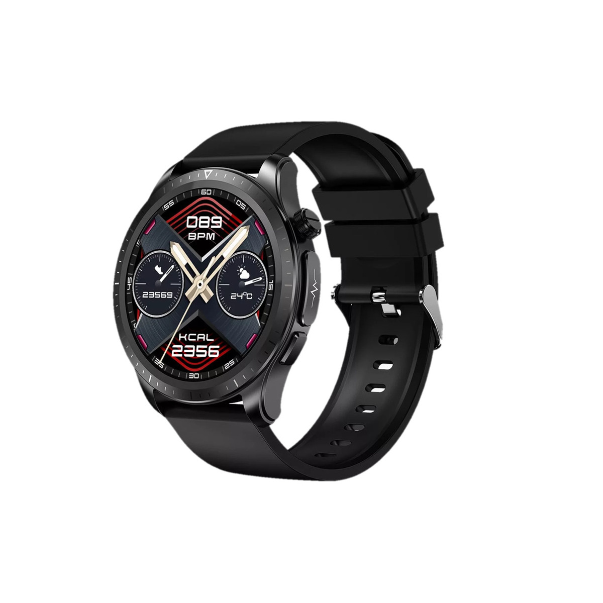 Reloj Smartwatch E420 Fralugio Ecg Mide Glucosa Hr Spo2 Bp Silicón Negro