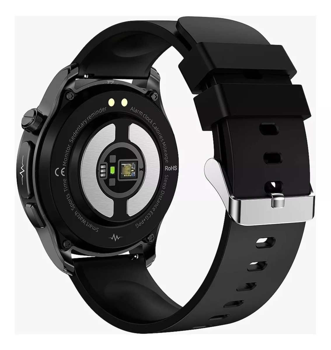 Foto 4 pulgar | Reloj Smartwatch E420 Fralugio Ecg Mide Glucosa Hr Spo2 Bp Silicón Negro