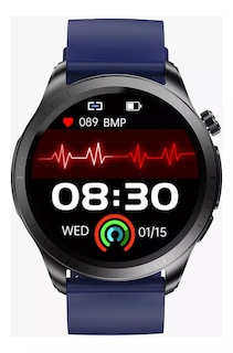 Foto 3 | Reloj Smartwatch E420 Fralugio Ecg Mide Glucosa Hr Spo2 Bp Silicón Azul
