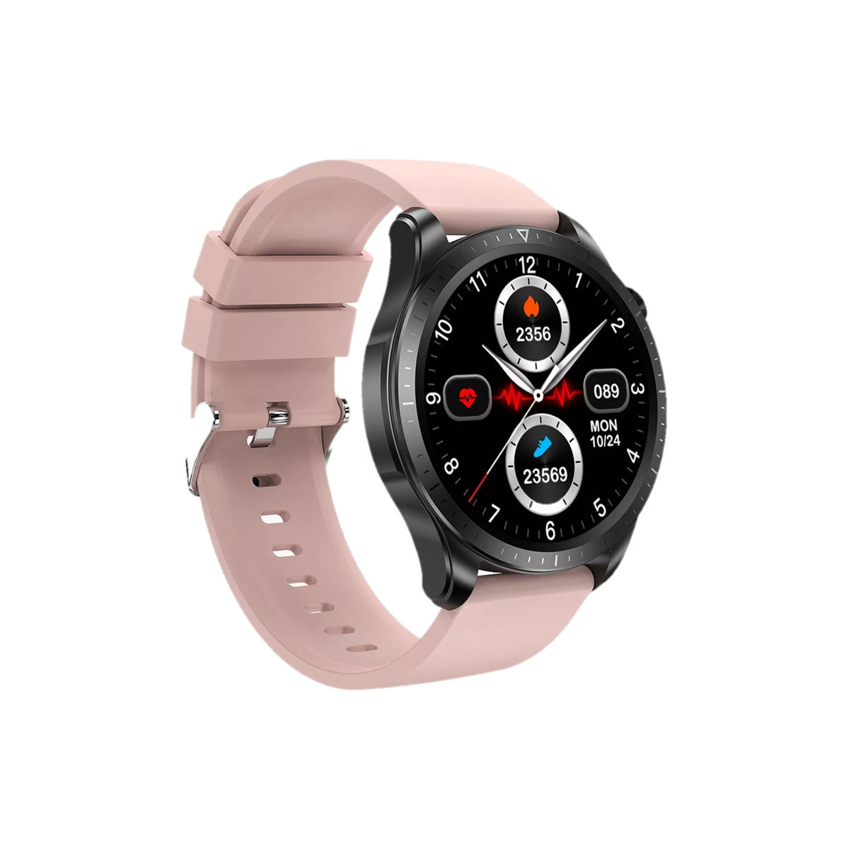 Reloj Smartwatch E420 Fralugio Ecg Mide Glucosa Hr Spo2 Bp Silicón Rosa