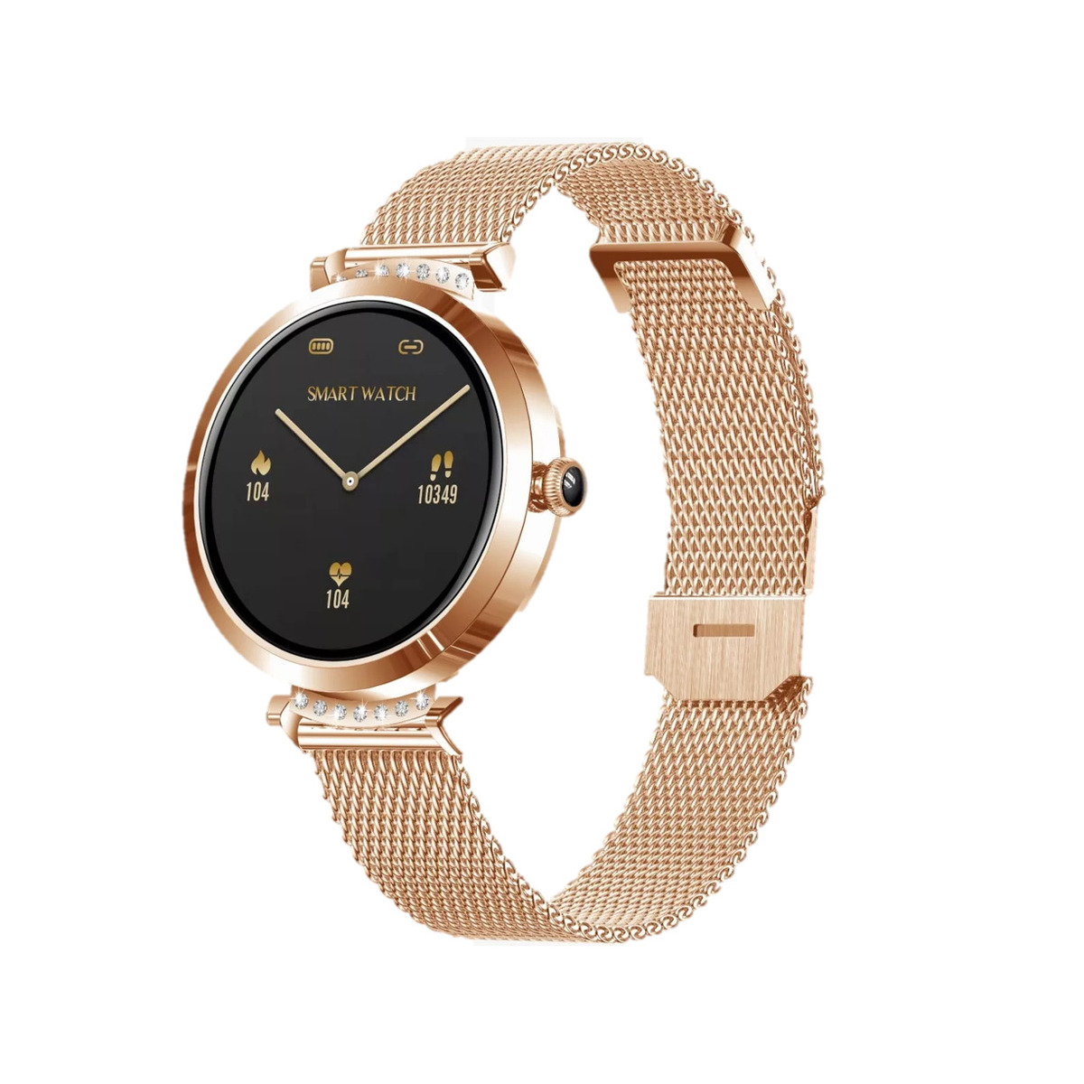 Smartwatch Ny22 Fralugio color Dorado de Dama Bp Spo2