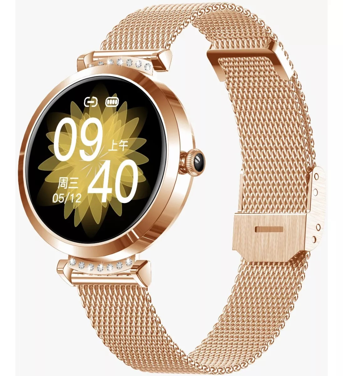 Foto 4 pulgar | Smartwatch Ny22 Fralugio color Dorado de Dama Bp Spo2