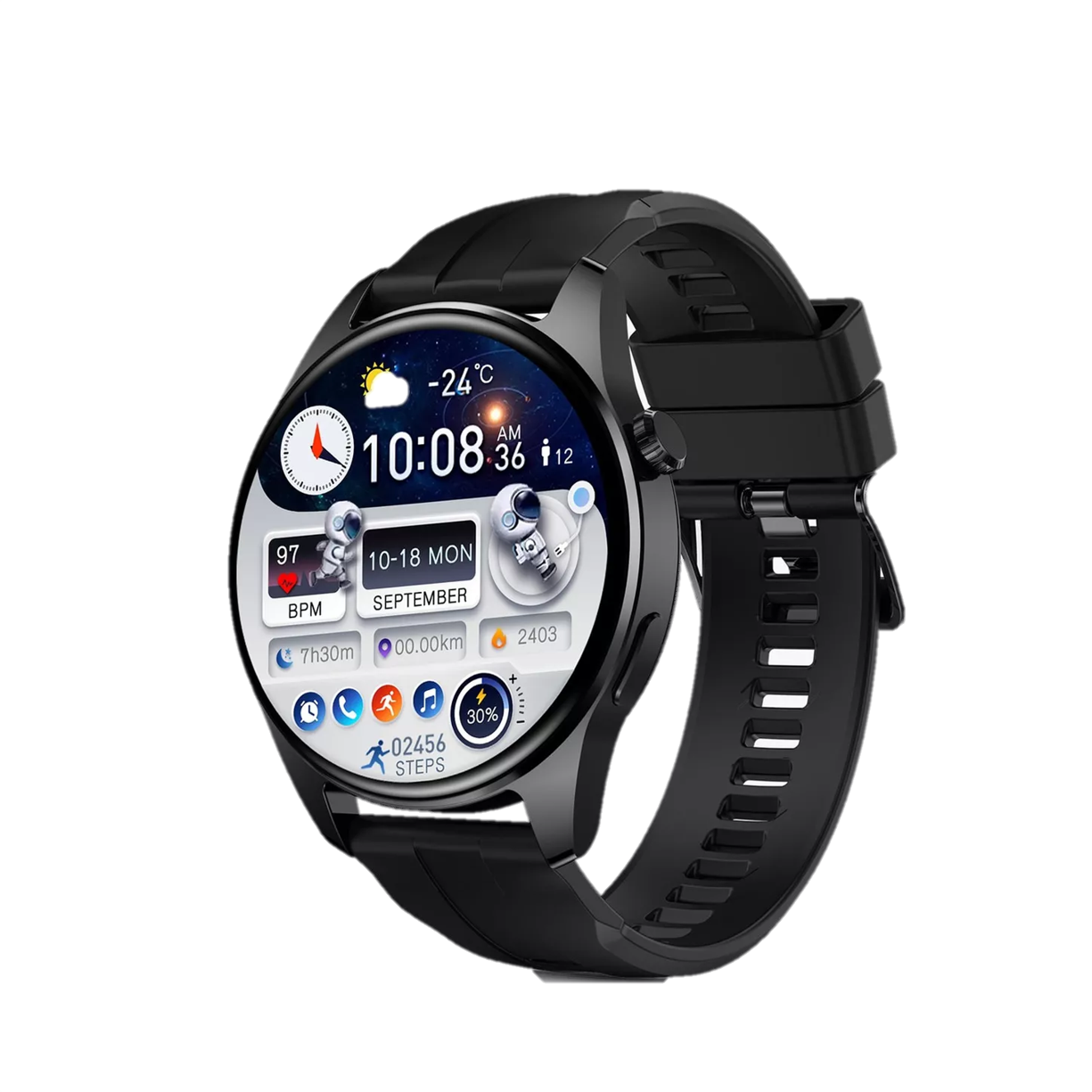 Foto 2 pulgar | Reloj Smartwatch Hk4 Hero Fralugio Brújula Amoled Hr Bp Nfc color Negro