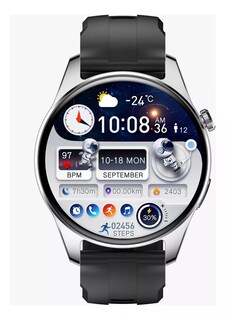 Foto 2 | Reloj Smartwatch Hk4 Hero Fralugio Brújula Amoled Hr Bp Nfc color Plata