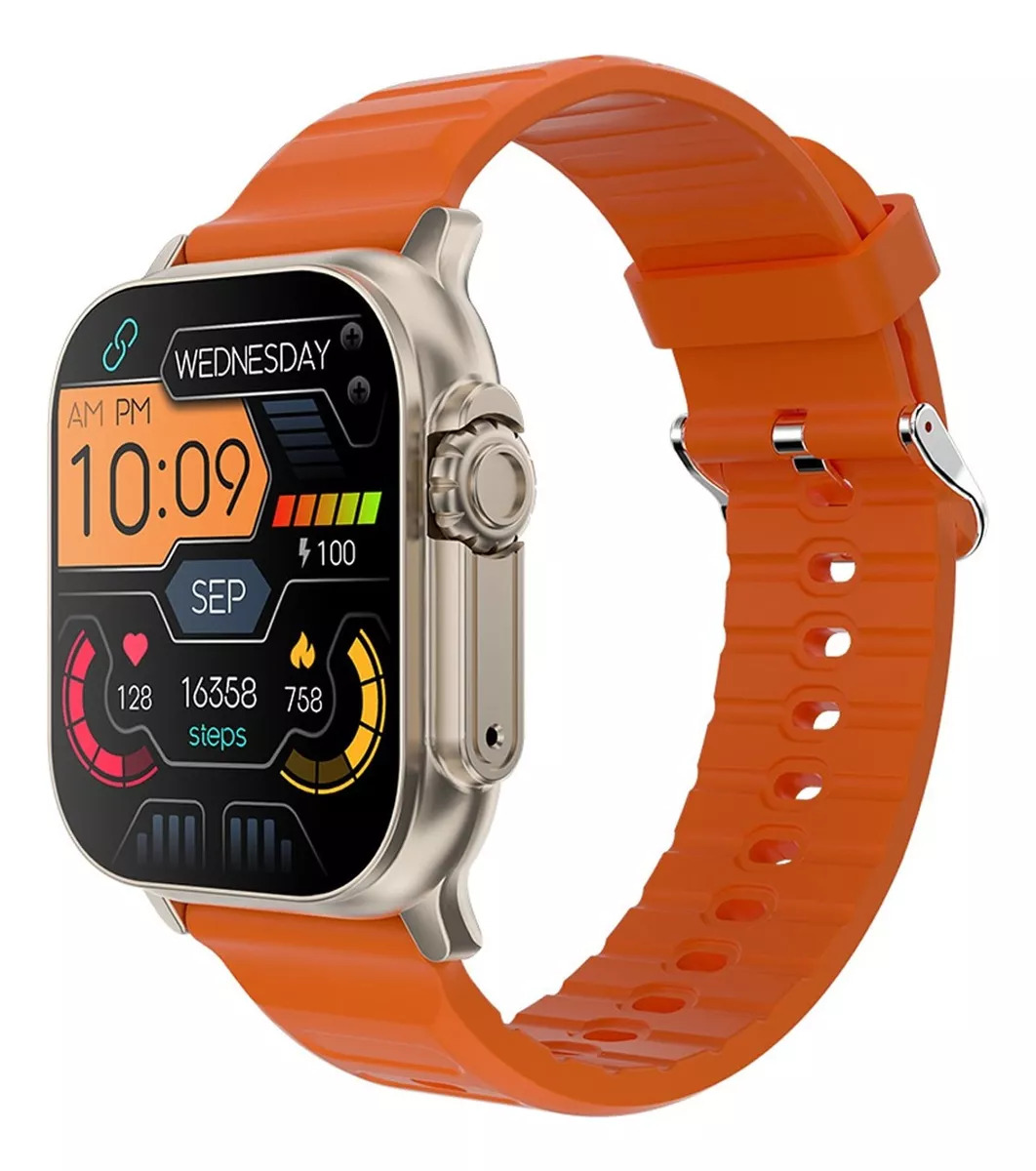 Foto 2 pulgar | Smartwatch Fralugio I33 Ultra Llamadas color Naranja BP Spo2