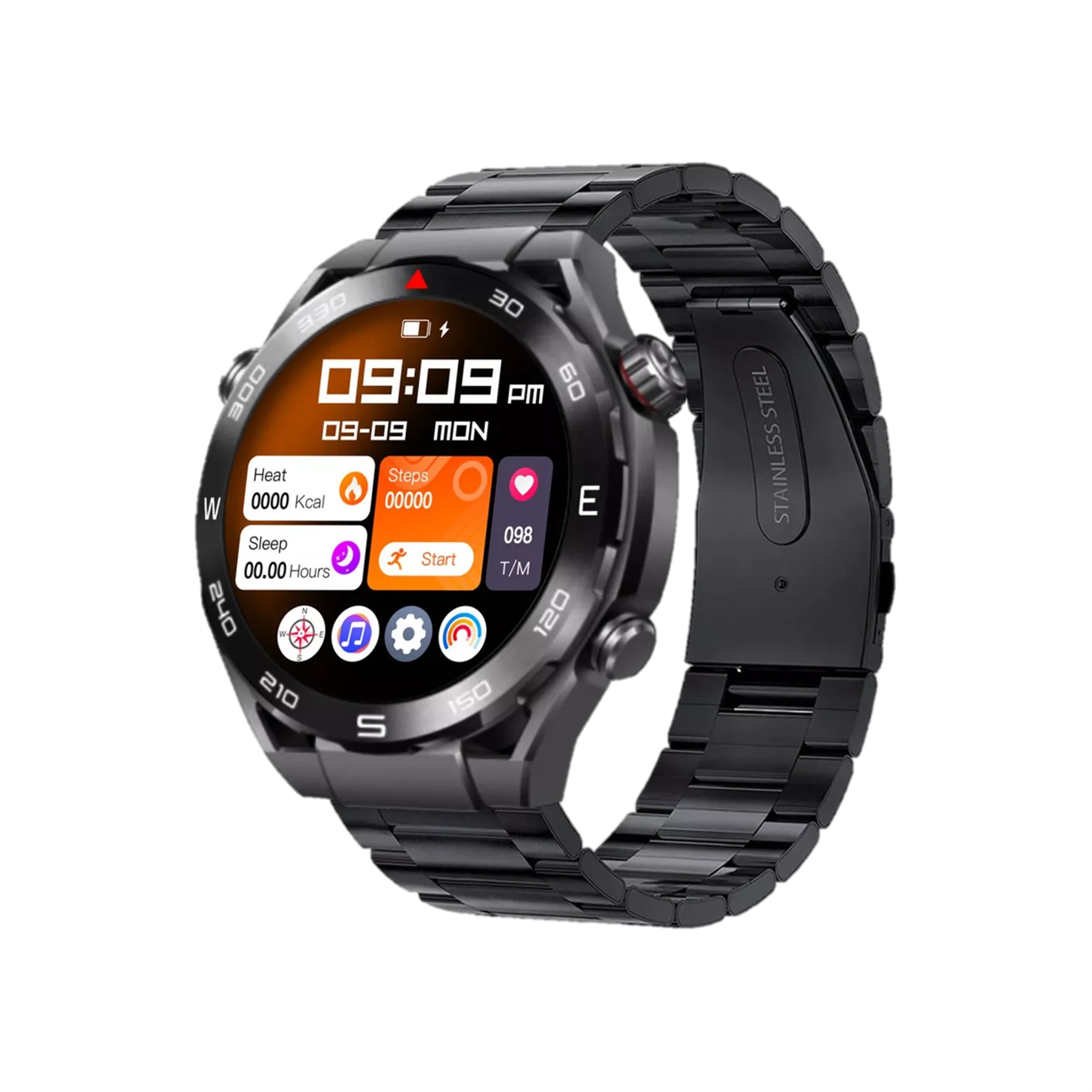 Foto 2 pulgar | Smartwatch Fralugio P9 Ultimate color Negro NFC Brújula HR BP NFC