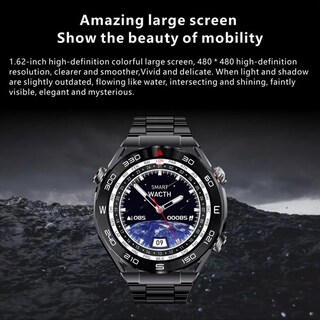 Foto 3 | Smartwatch Fralugio P9 Ultimate color Negro NFC Brújula HR BP NFC