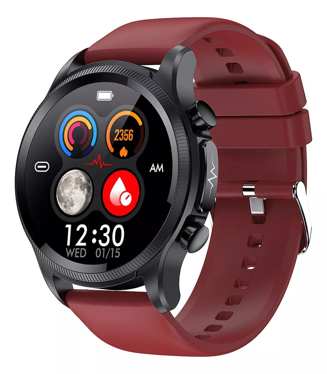 Smartwatch Fralugio E400 color Rojo ECG Real Spo2 HR