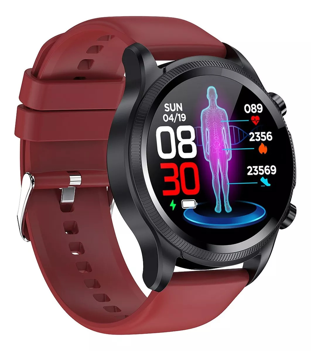 Foto 4 pulgar | Smartwatch Fralugio E400 color Rojo ECG Real Spo2 HR