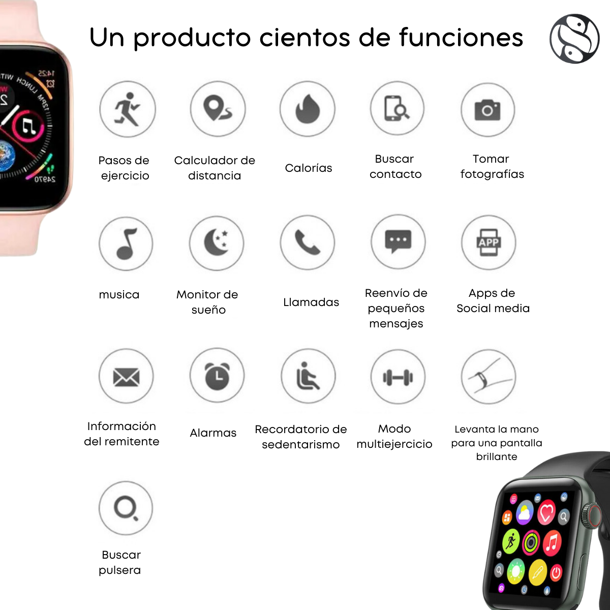 Foto 5 pulgar | Smartwatch Dosyu T500 color Negro para Android y Apple