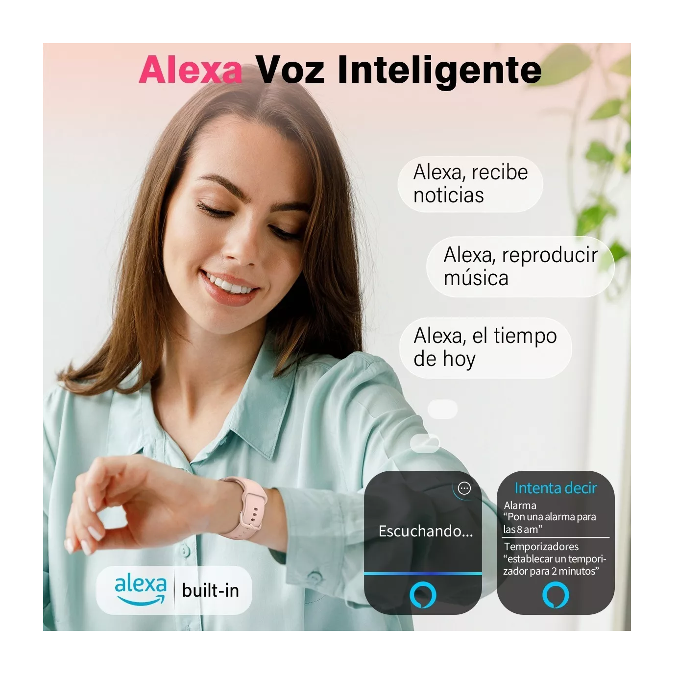 Foto 2 | Smartwatch Belug color Rosa con Bluetooth