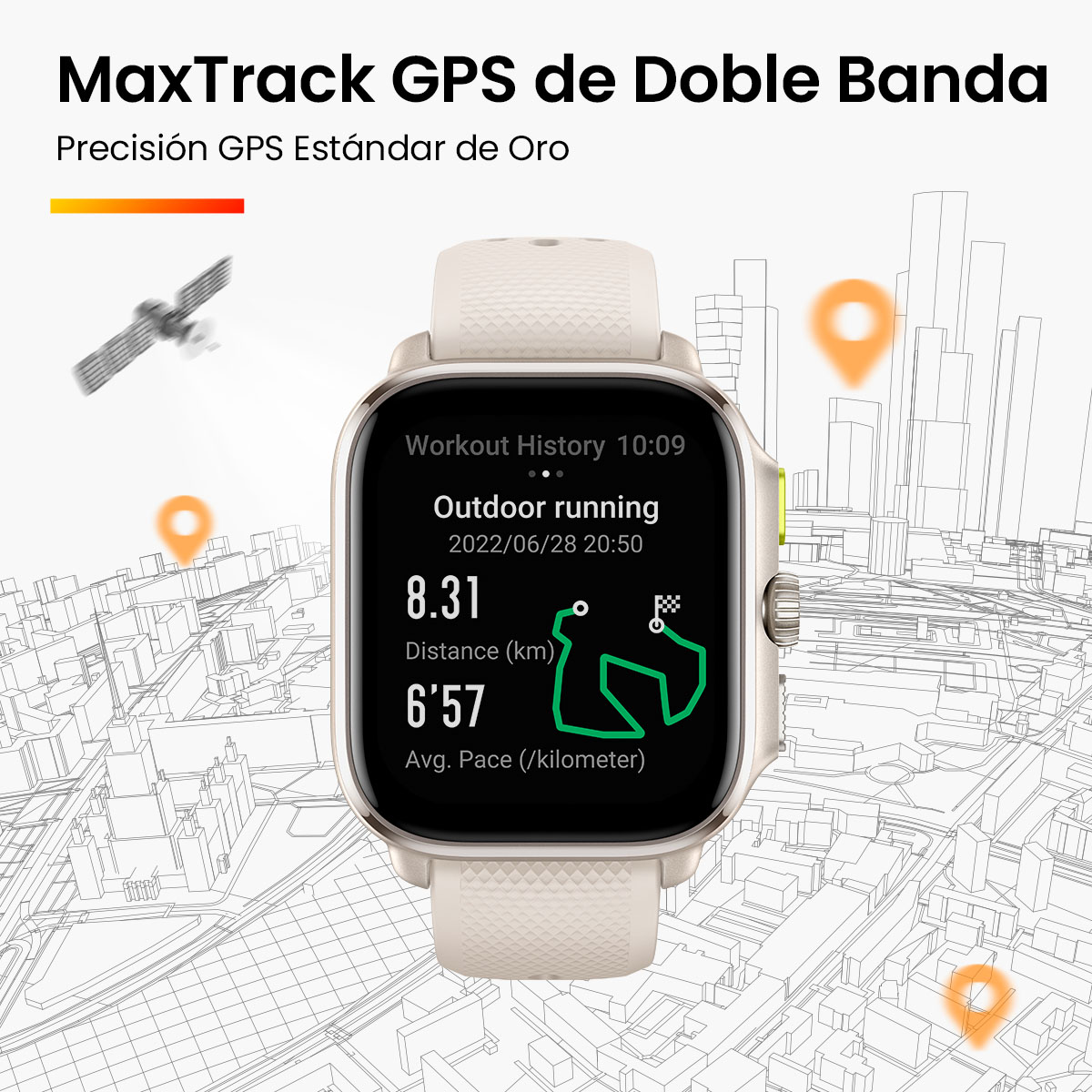 Foto 9 pulgar | Smartwatch Amazfit Cheetah Square color Blanco