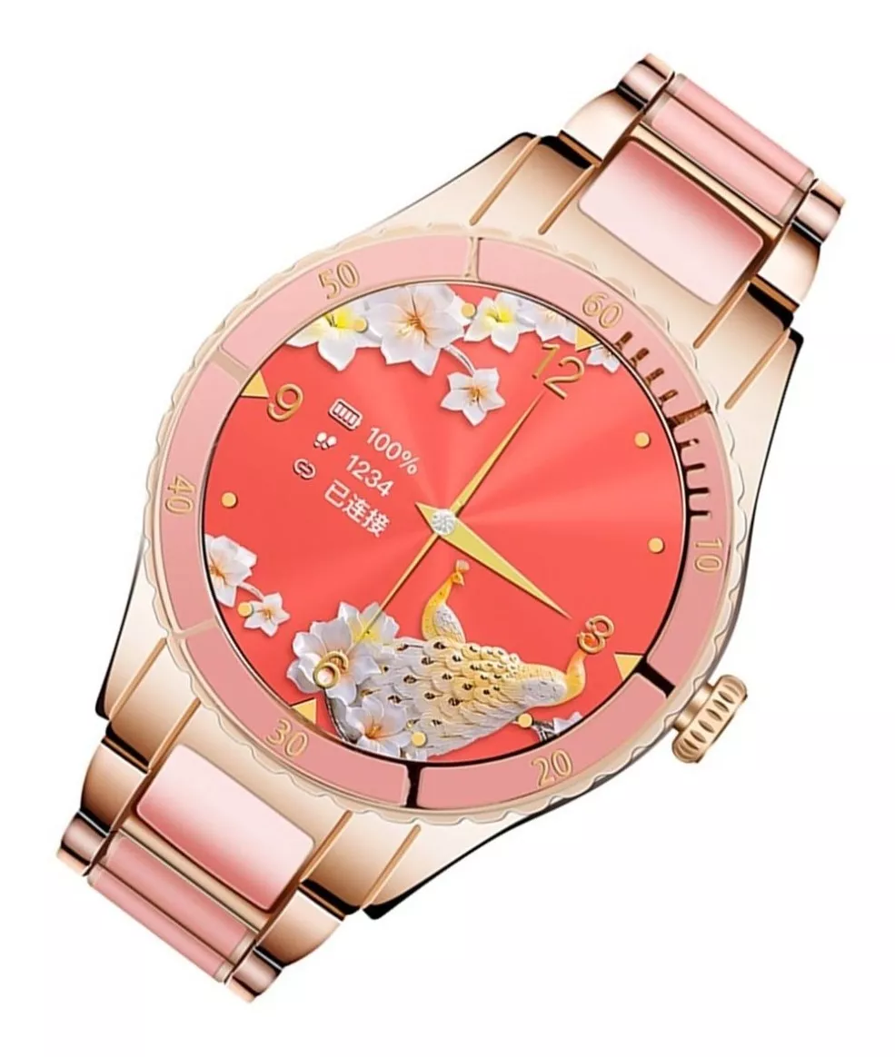 Reloj Inteligente Fralugio Z73 Lujo Full Touch Rosa