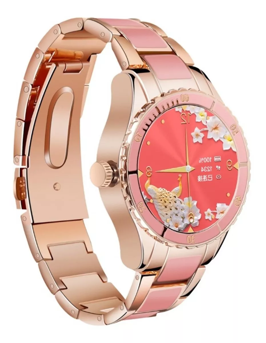 Foto 4 pulgar | Reloj Inteligente Fralugio Z73 Lujo Full Touch Rosa