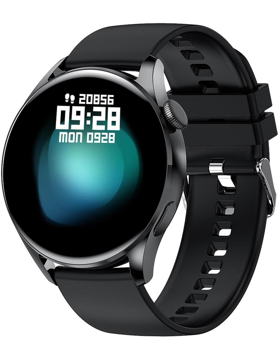 Smartwatch Fralugio GT3 Negro Round Monitores de Ejercicio