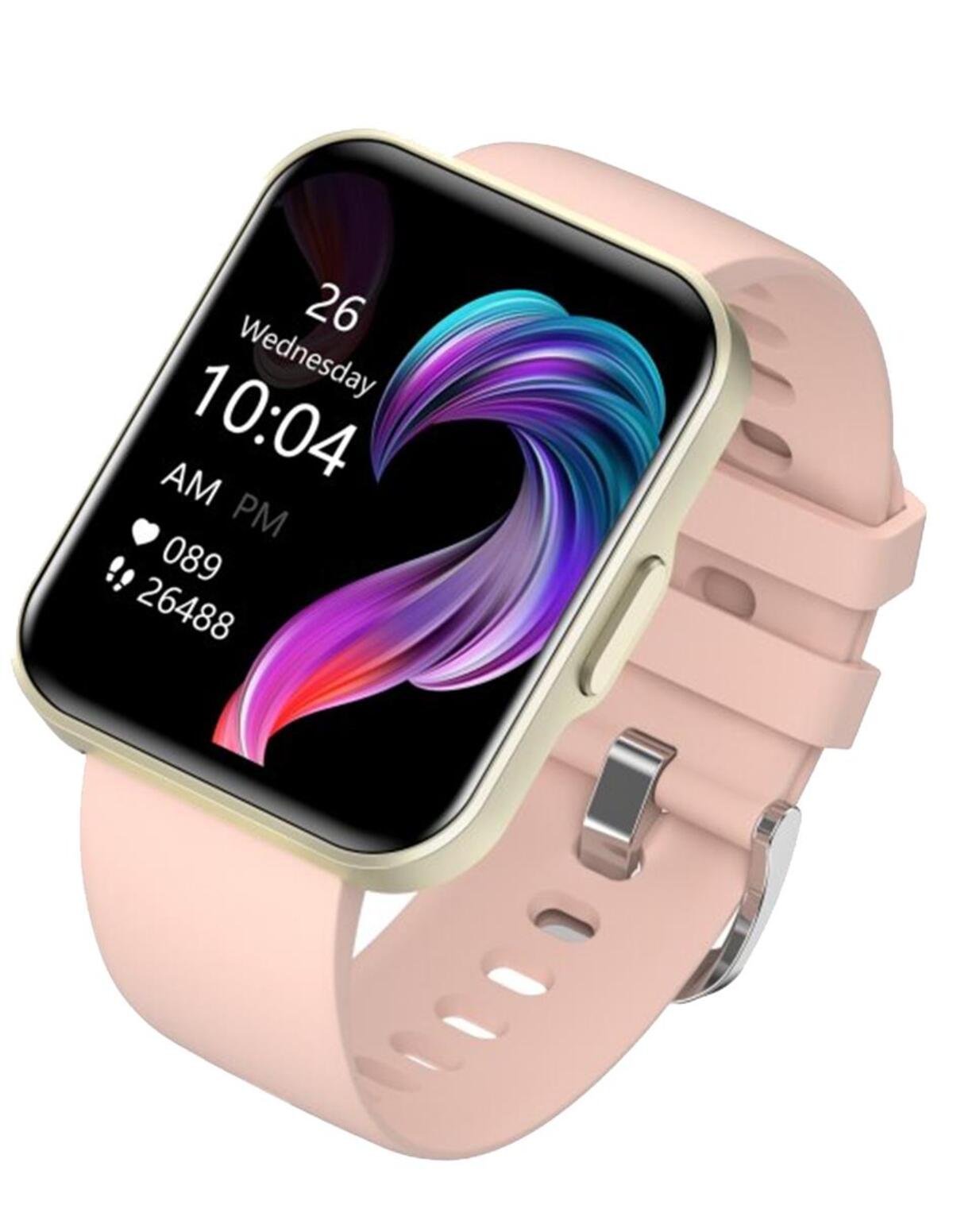 Smartwatch Fralugio E21 Rosa Notificaciones de Redes Sociales