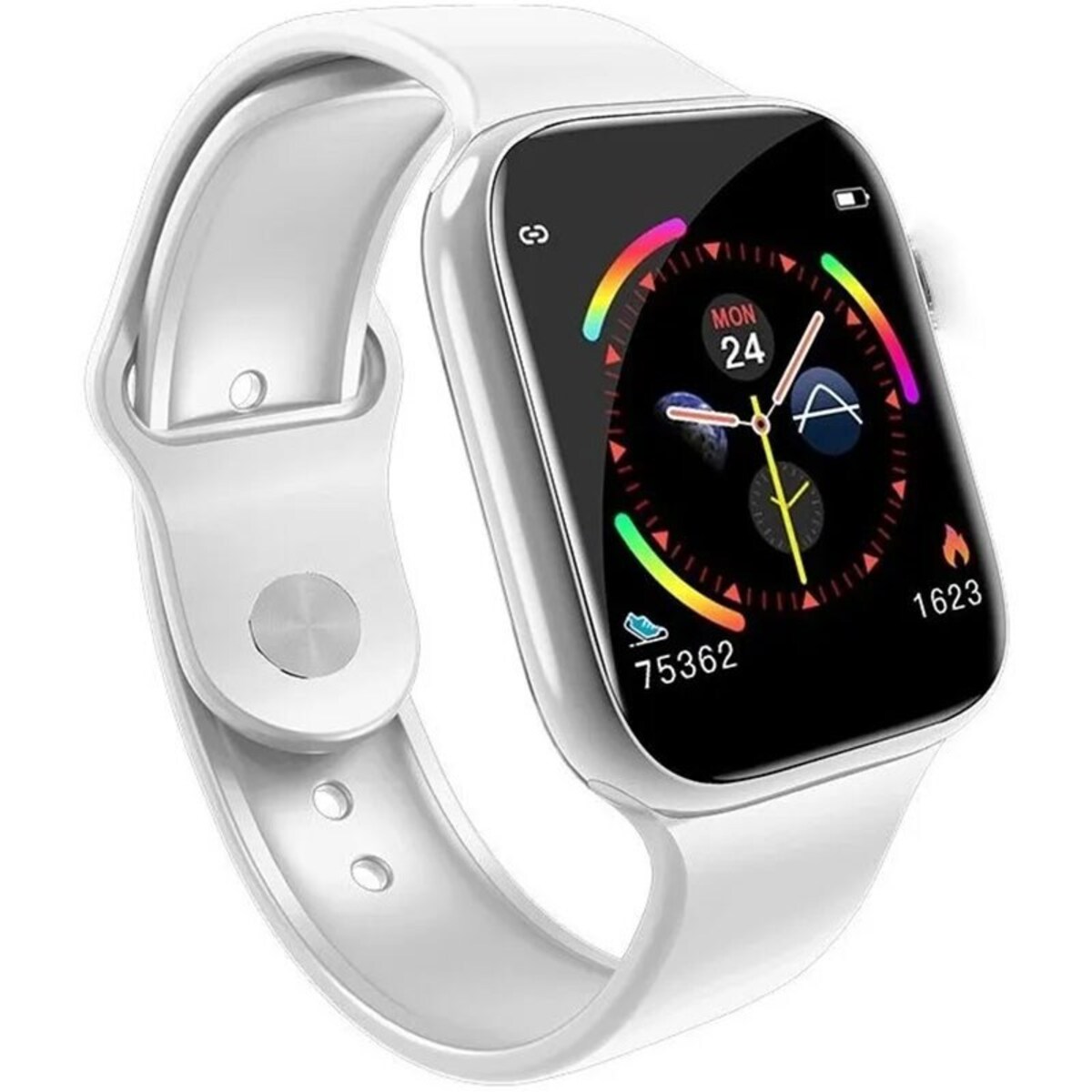 Reloj Inteligente F10 Fralugio con Oxímetro y Monitor Cardiaco Blanco