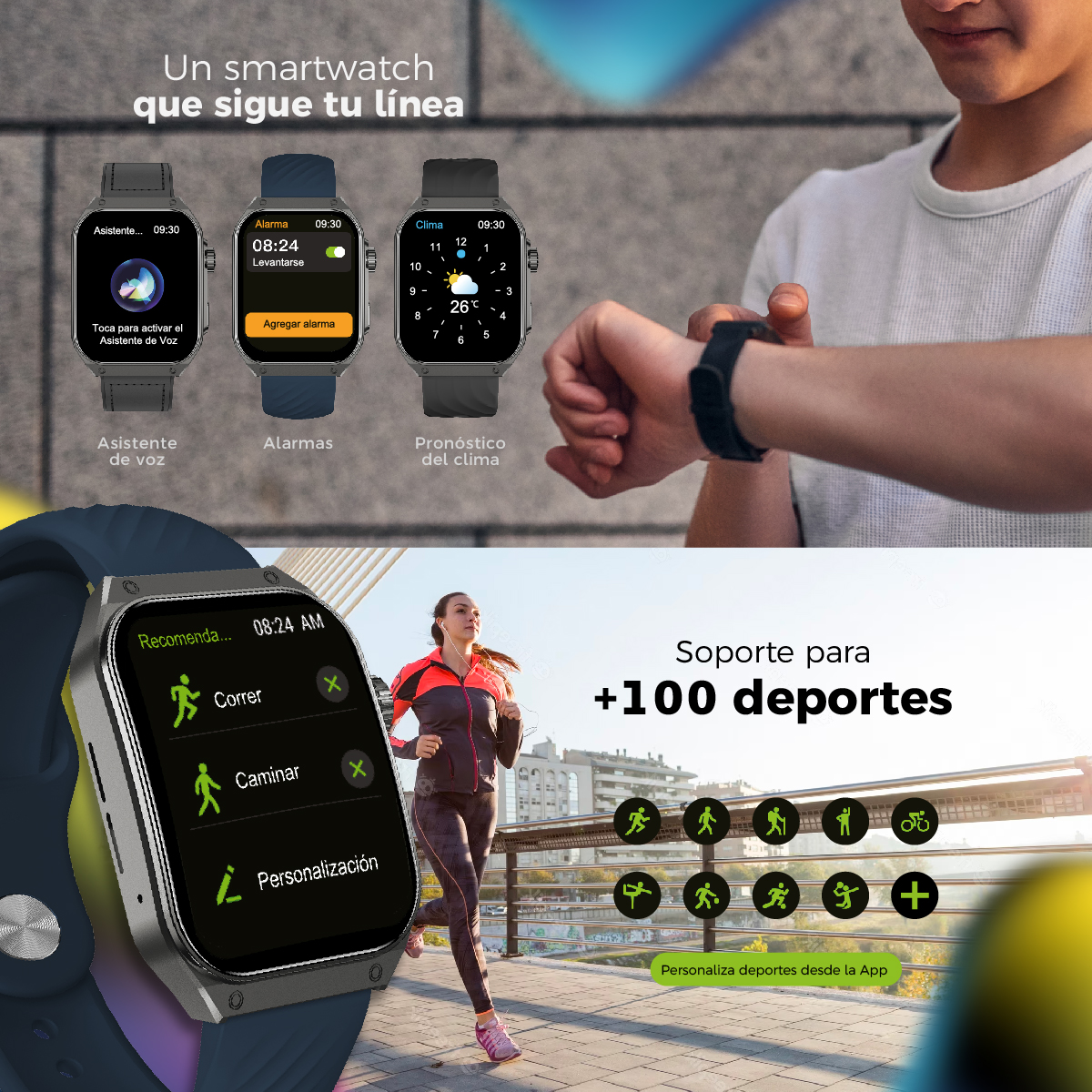 Foto 5 | Smartwatch Binden Era Day Line Negro Pantalla Curva